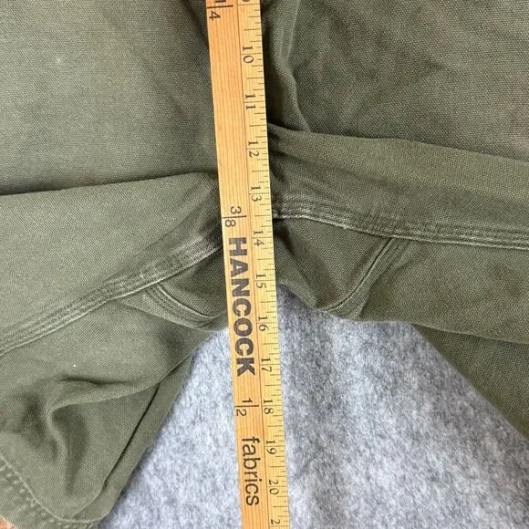 Duluth Cargo Shorts Mens 48 Olive Green Thick Canvas Workwear Utility Gusseted